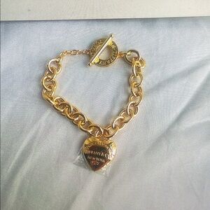 Tiffany & Co Gold Heart Charm Bracelet